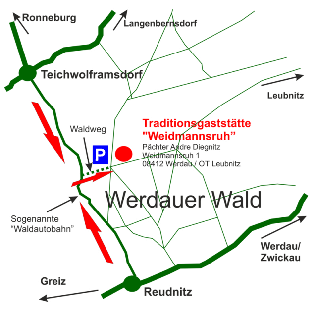 Anfahrt Weidmannsruh Werdauer Wald